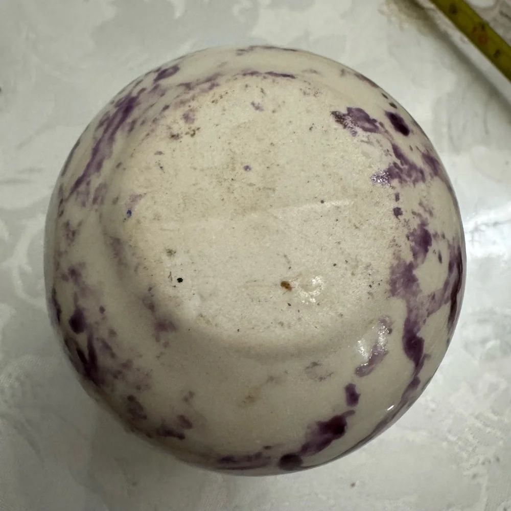 Bud Vase – small (4 inch)Purple and Cream Ceramic